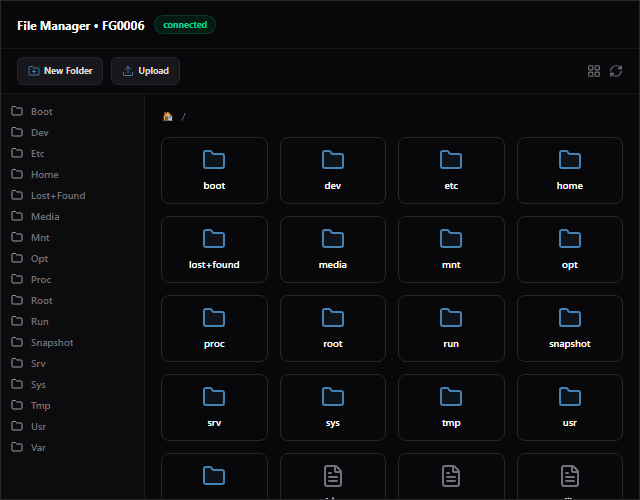 Dashboard-based File Explorers interface