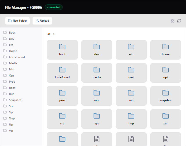 Dashboard-based File Explorers interface