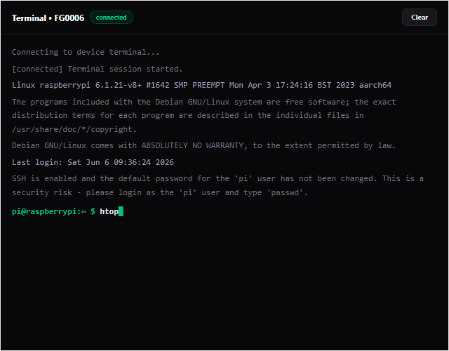 Interactive Web SSH Terminals interface